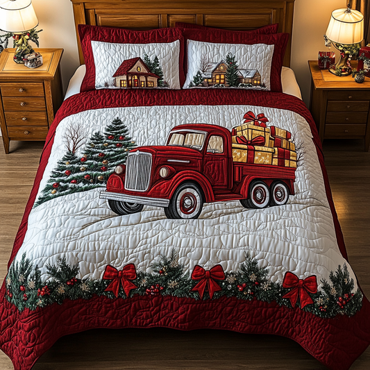 Christmas Truck TAI201124341 Quilt Bedding Set