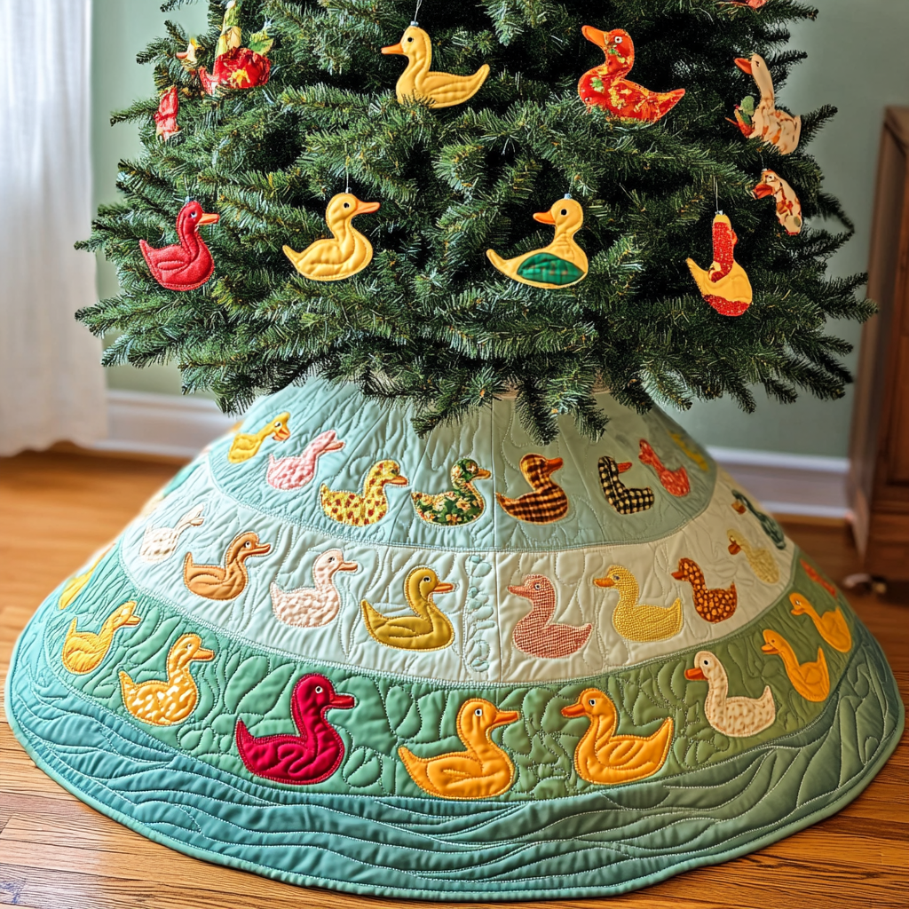 Duck DAI221024313 Quilted Tree Skirt – Alpha Quilt