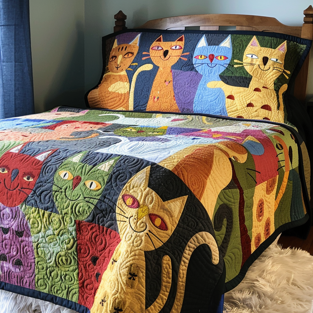 Cat TAI041024534 Quilt Bedding Set