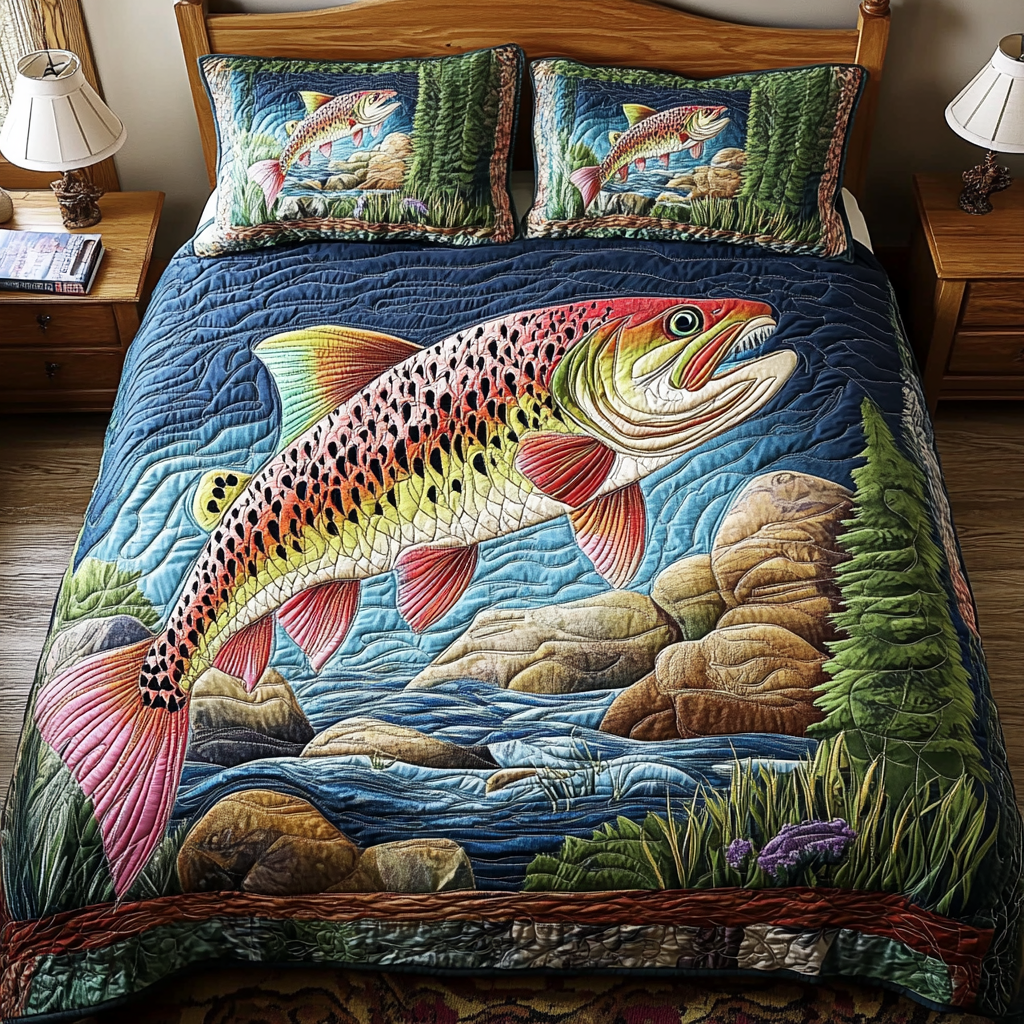 Trout Fish DAI150125187 Quilt Bedding Set