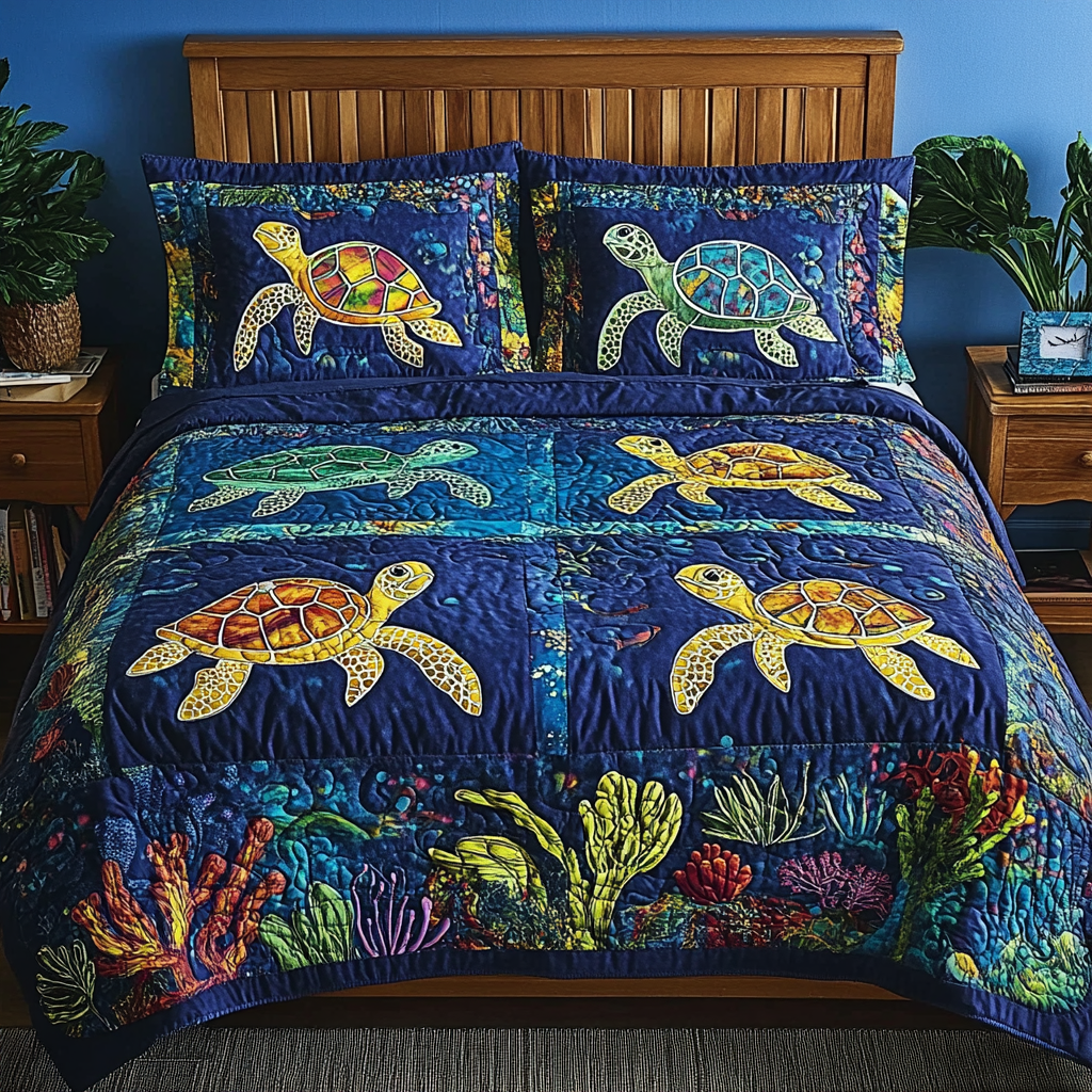 Sea Turtle TAI141124164 Quilt Bedding Set