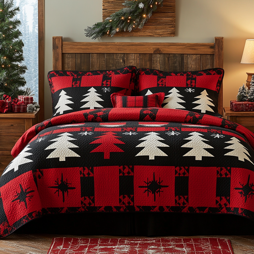 Christmas Tree TAI201124009 Quilt Bedding Set