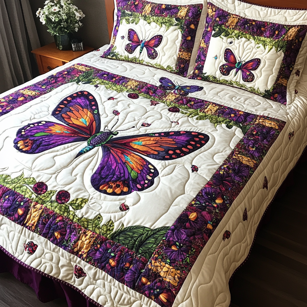 Butterfly TAI080824107 Quilt Bedding Set