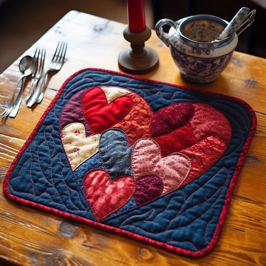 Heart TAI260224230 Quilted Placemats