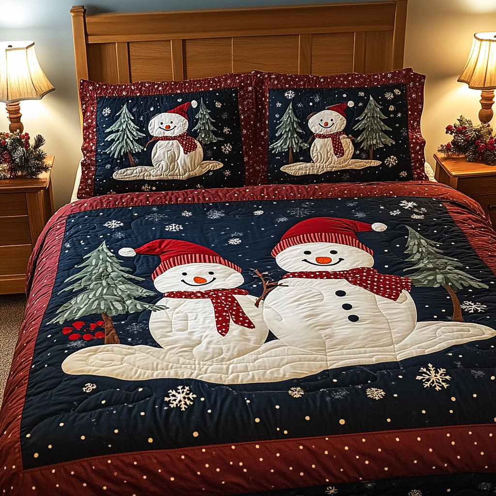 Christmas Snowman TAI141124060 Quilt Bedding Set