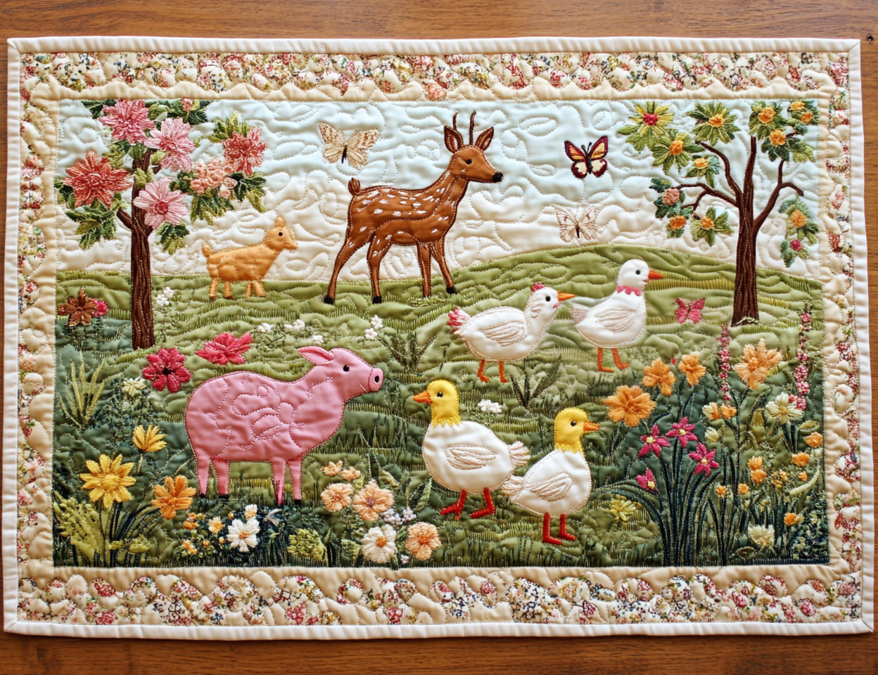 Farm Animal DAI040225480 Quilted Table Runner