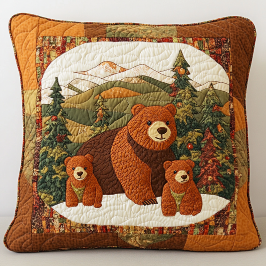 Woodland Bear DAI190225202 Quilted Pillow Case