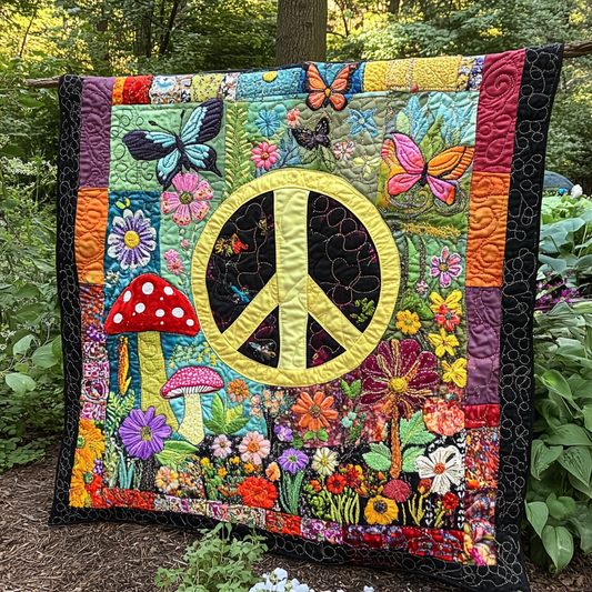 Hippie Peace DAI150125079 Quilt Blanket