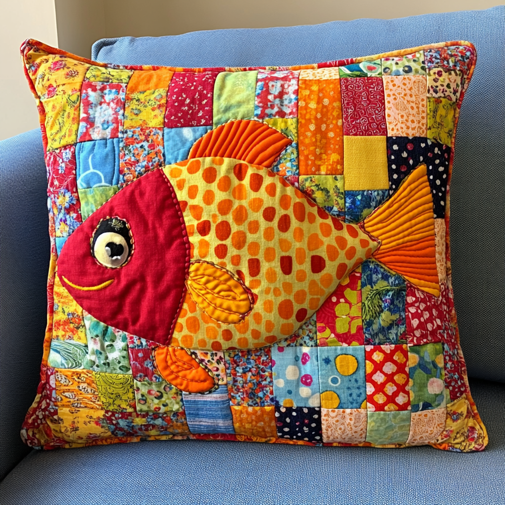 Fish TAI130824271 Quilted Pillow Case