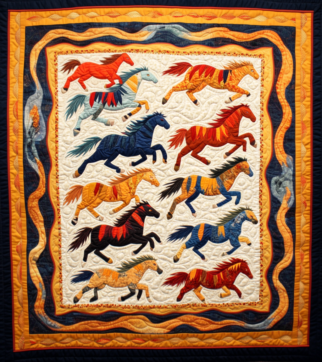 Native American Horse DAI090924078 Quilt Blanket