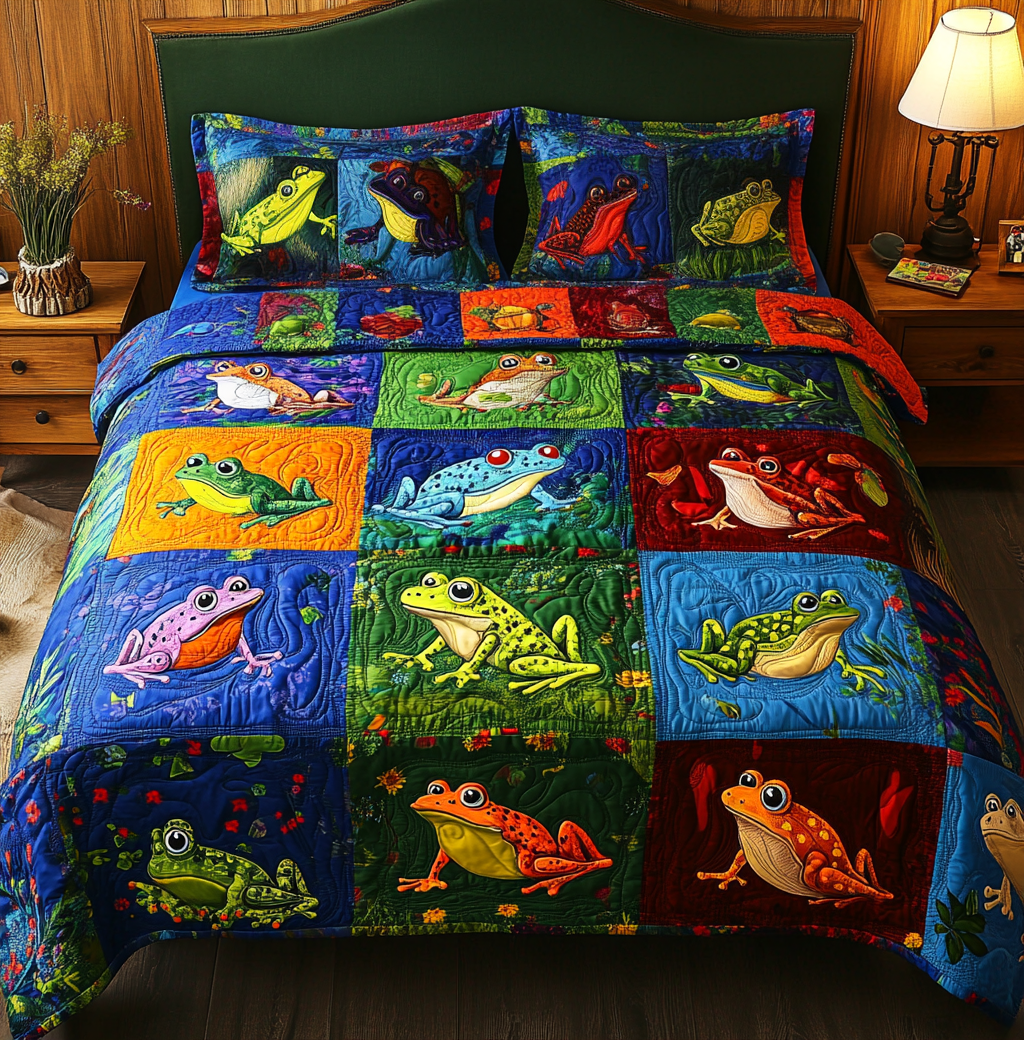 Frog DAI040225187 Quilt Bedding Set