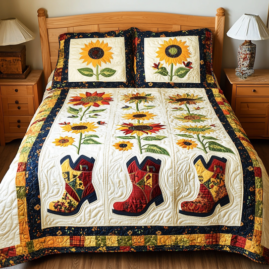 Sunflower Cowboy Boots DAI040924058 Quilt Bedding Set