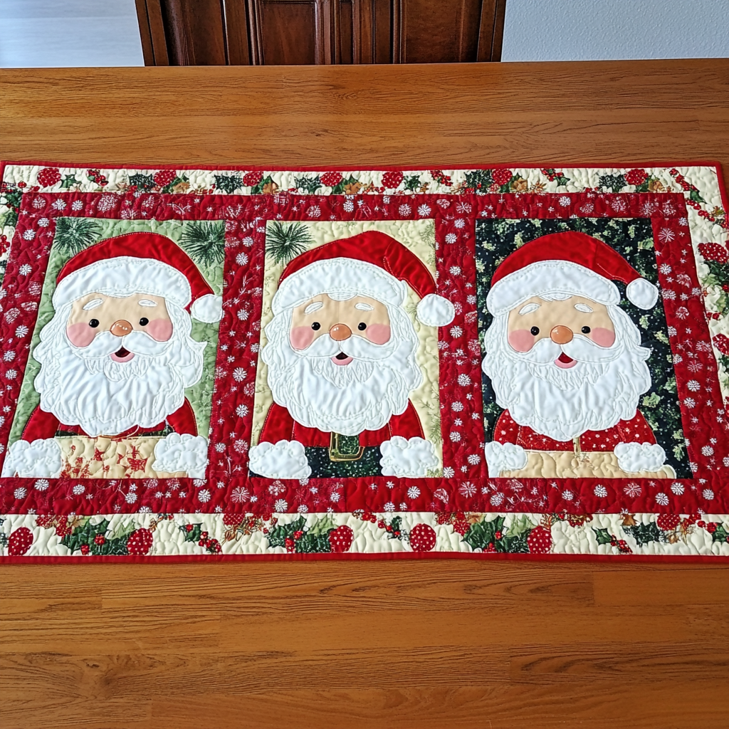 Christmas Santa TAI040924400 Quilted Table Runner