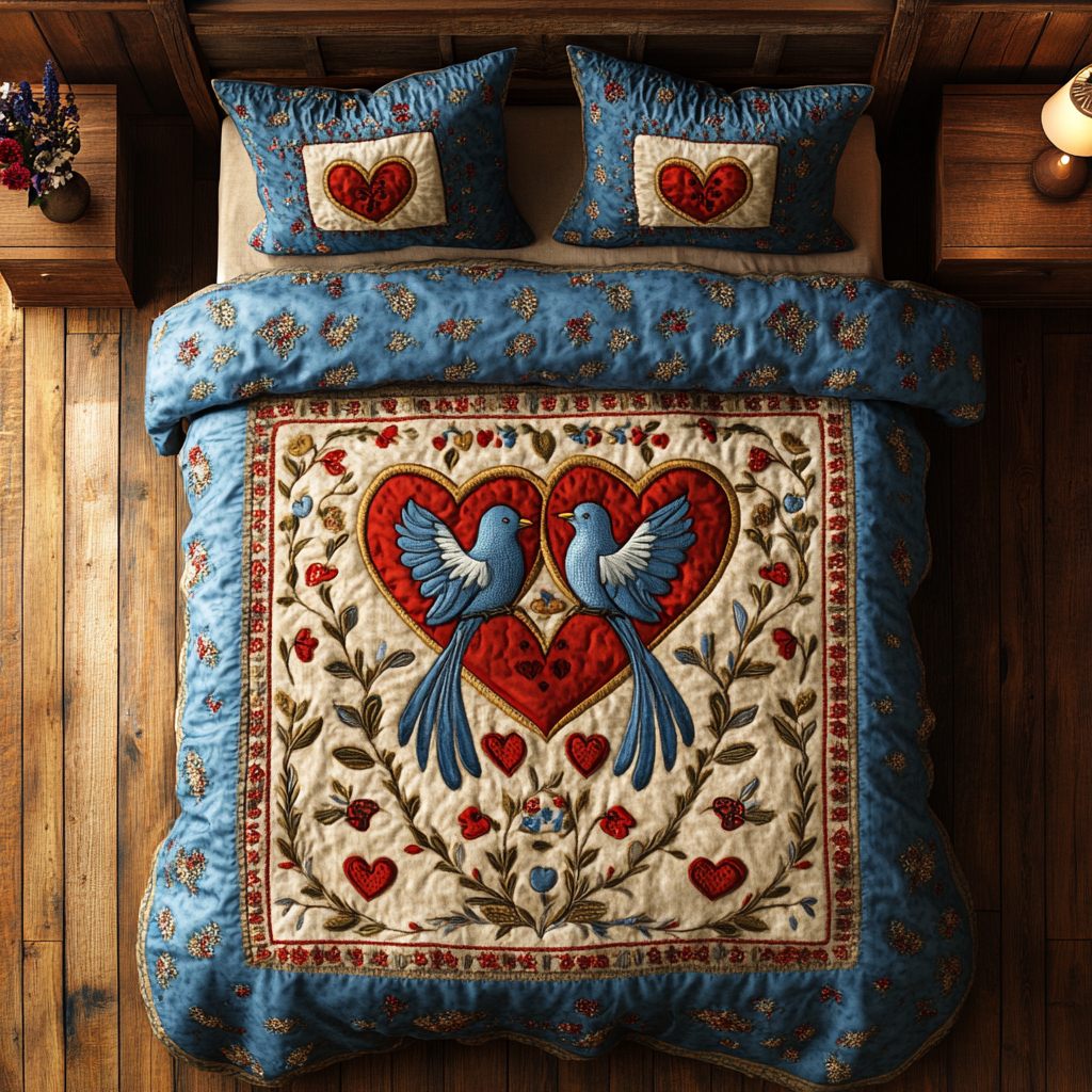 Love Bird DAI150125180 Quilt Bedding Set