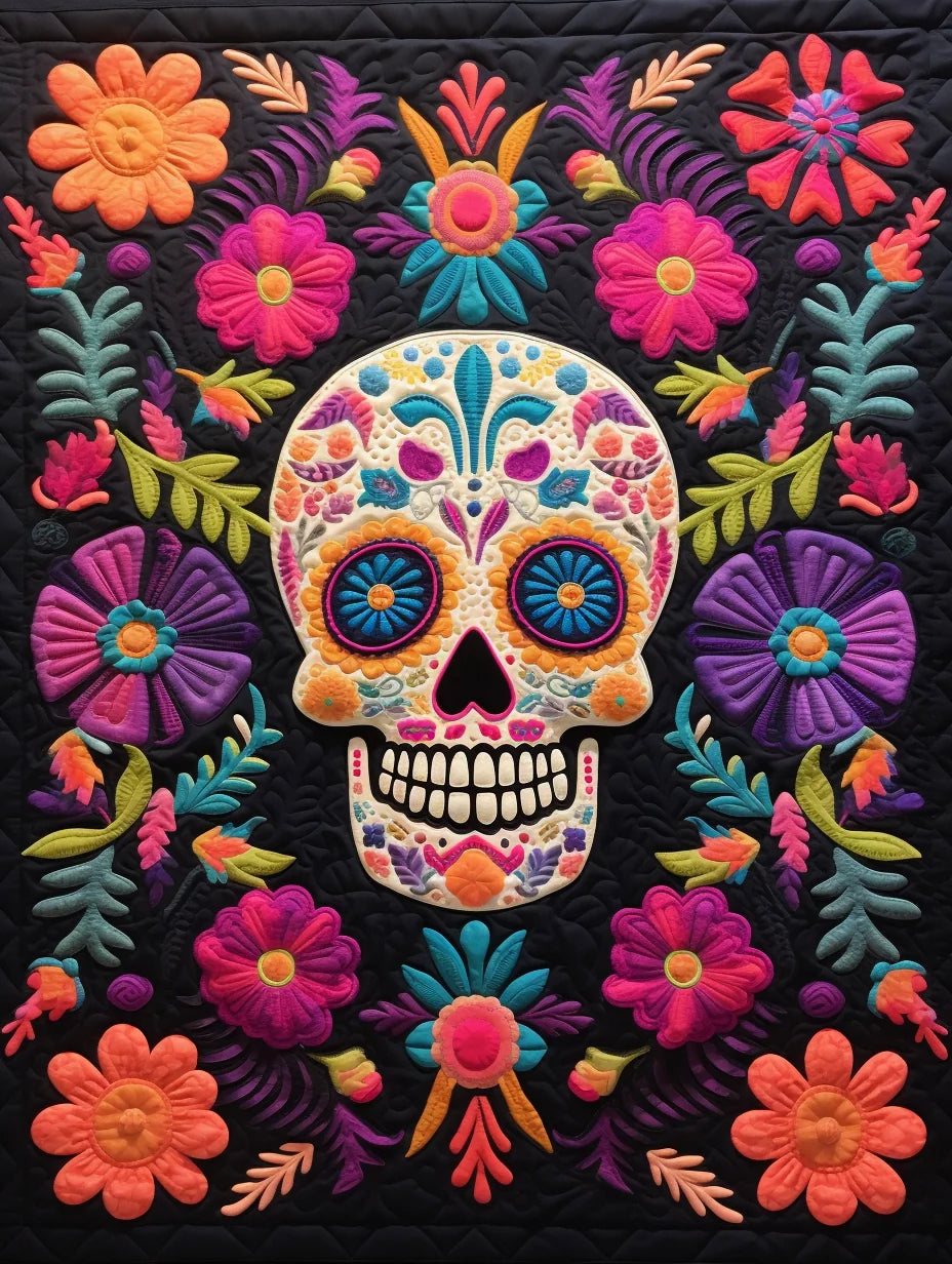 Sugar Skull TAI260224024 Quilt Blanket