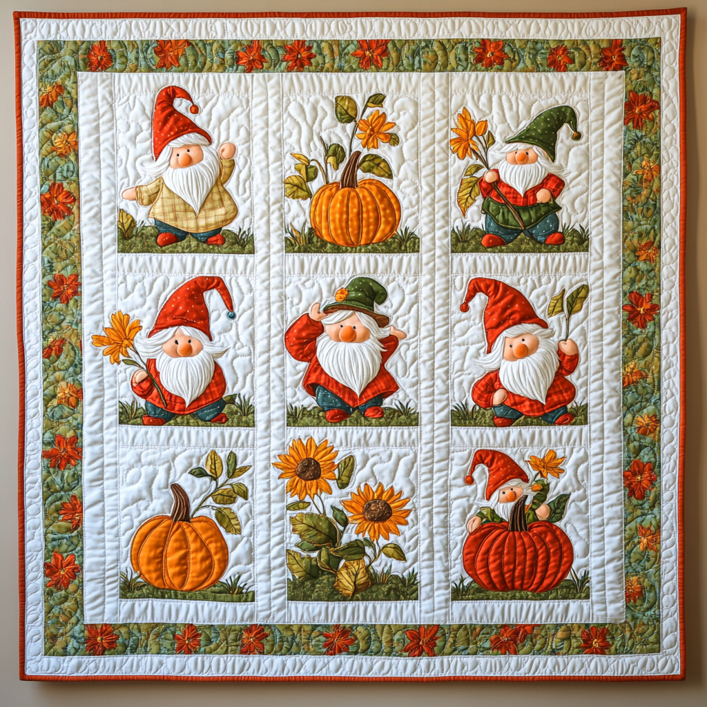 Harvest Gnome DAI221024142 Quilt Blanket