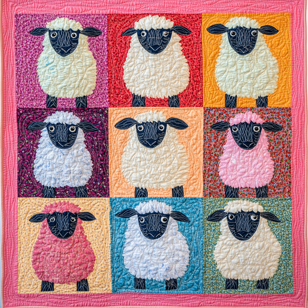 Sheep DAI070824113 Quilt Blanket