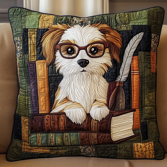 Bookish Dog DAI150125118 Quilted Pillow Case