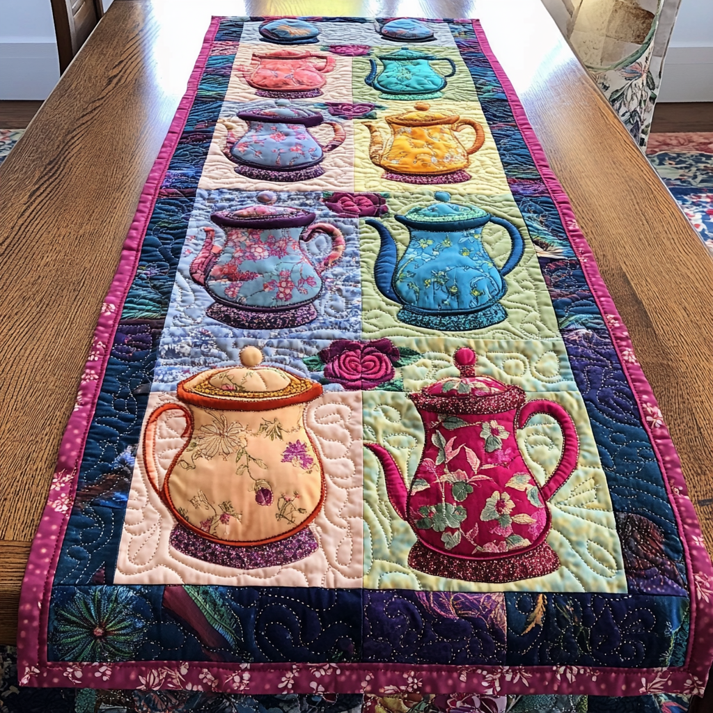 Teapot TAI041024289 Quilted Table Runner