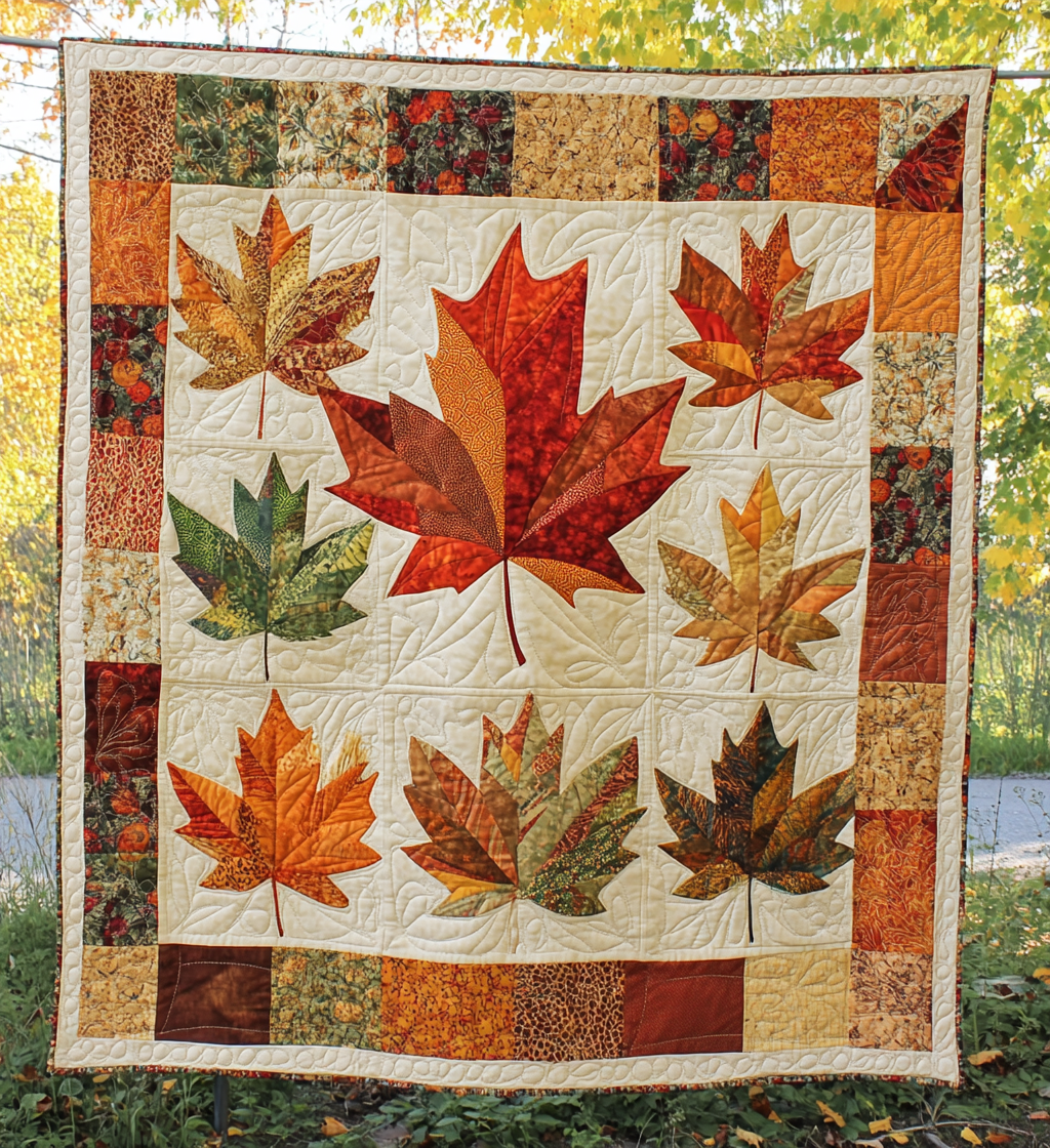 Maple Leaves DAI040225057 Quilt Blanket