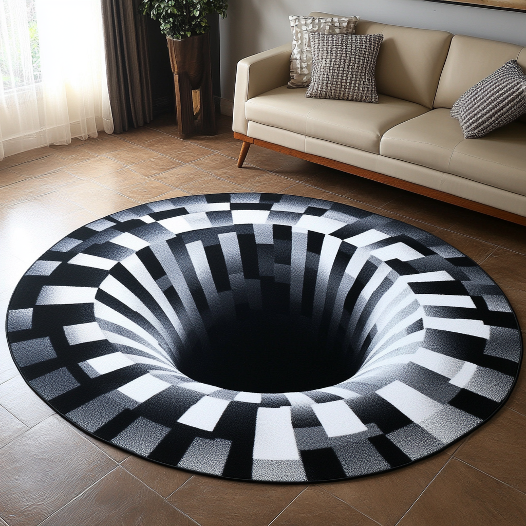 3D Hole TAI251124352 Round Area Rug – Alpha Quilt