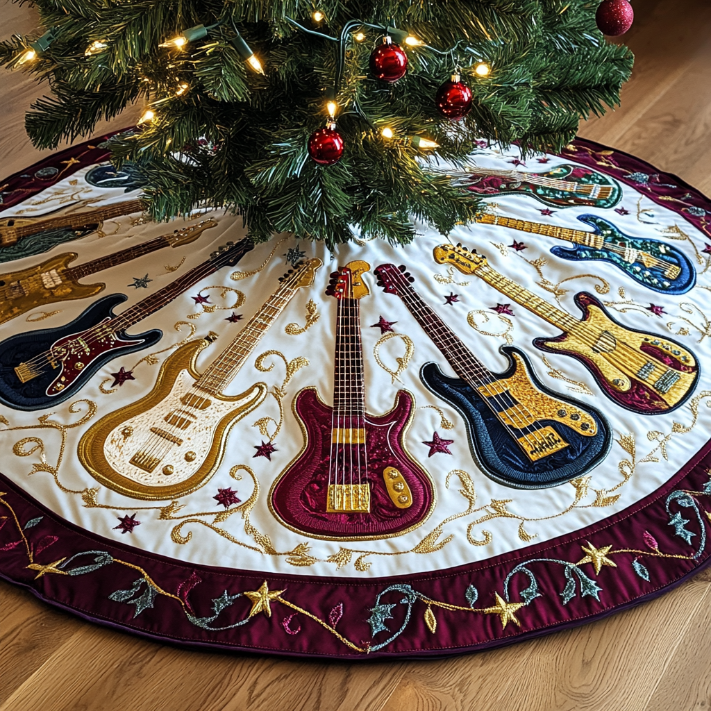 Guitar TAI091024267 Quilted Tree Skirt