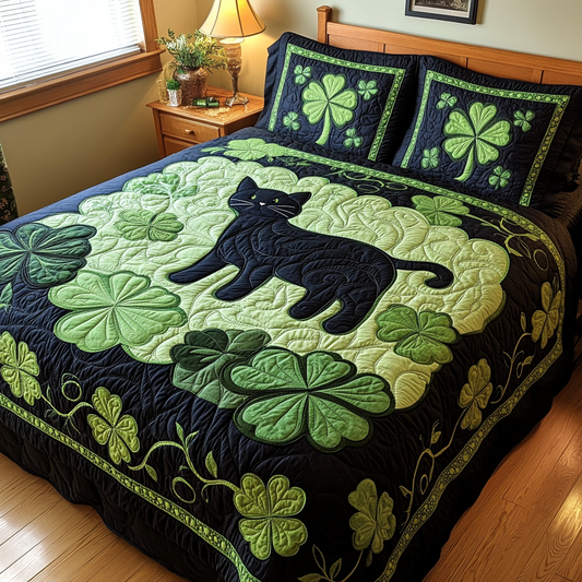 St Patrick's Day Cat DAI241224246 Quilt Bedding Set