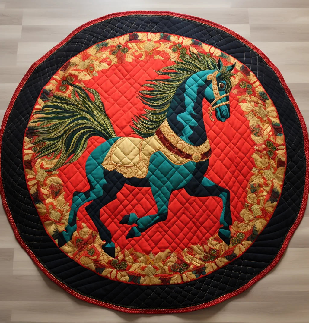 Horse TAI221223037 Quilted Round Mat