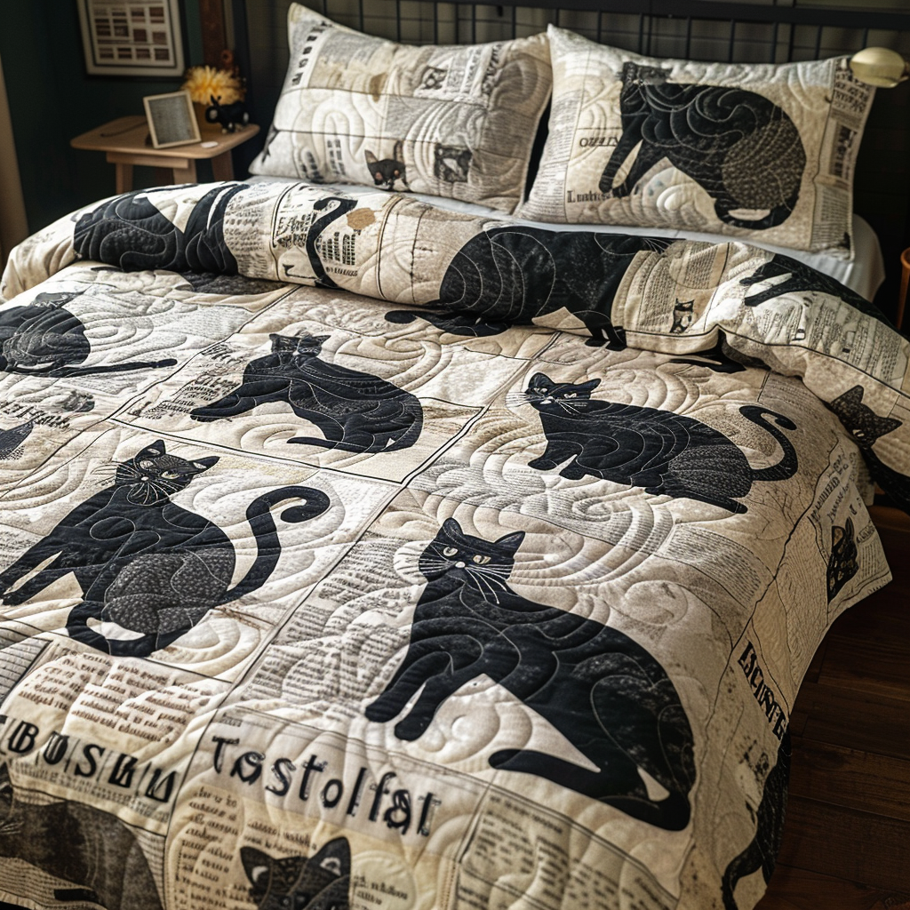 Black Cat TAI170724009 Quilt Bedding Set