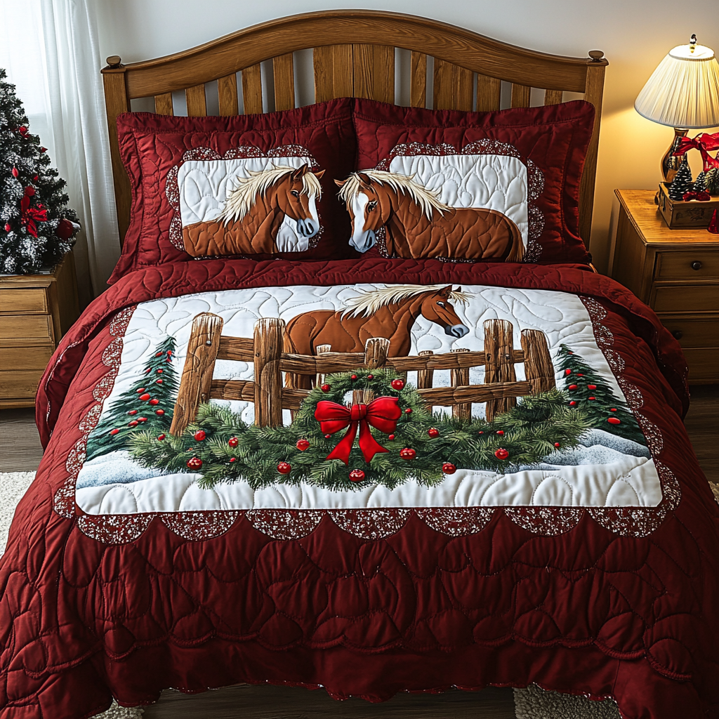 Christmas Horse TAI201124270 Quilt Bedding Set