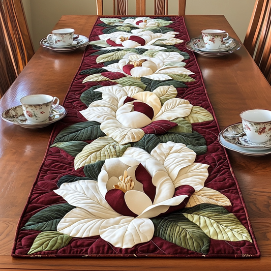 Magnolia Flower DAI040225500 Quilted Table Runner