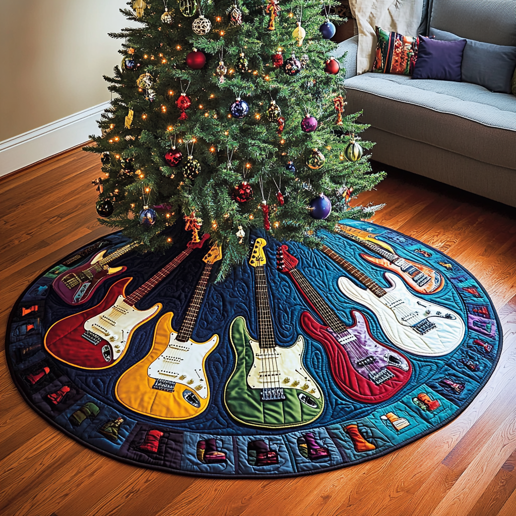 Guitar TAI041024172 Quilted Tree Skirt