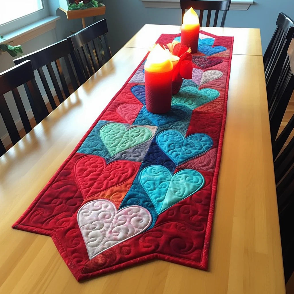 Heart TAI24112306 Quilted Table Runner