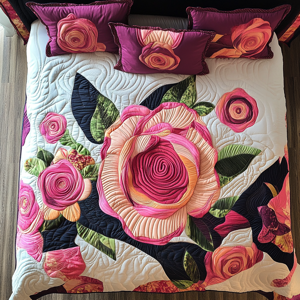 Rose Flower DAI281124135 Quilt Bedding Set