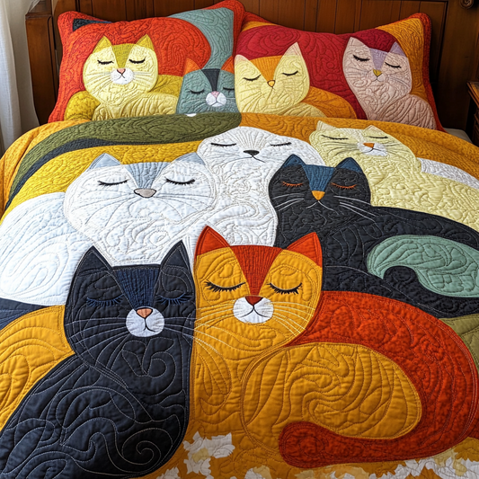 Sleeping Cat DAI301224276 Quilt Bedding Set