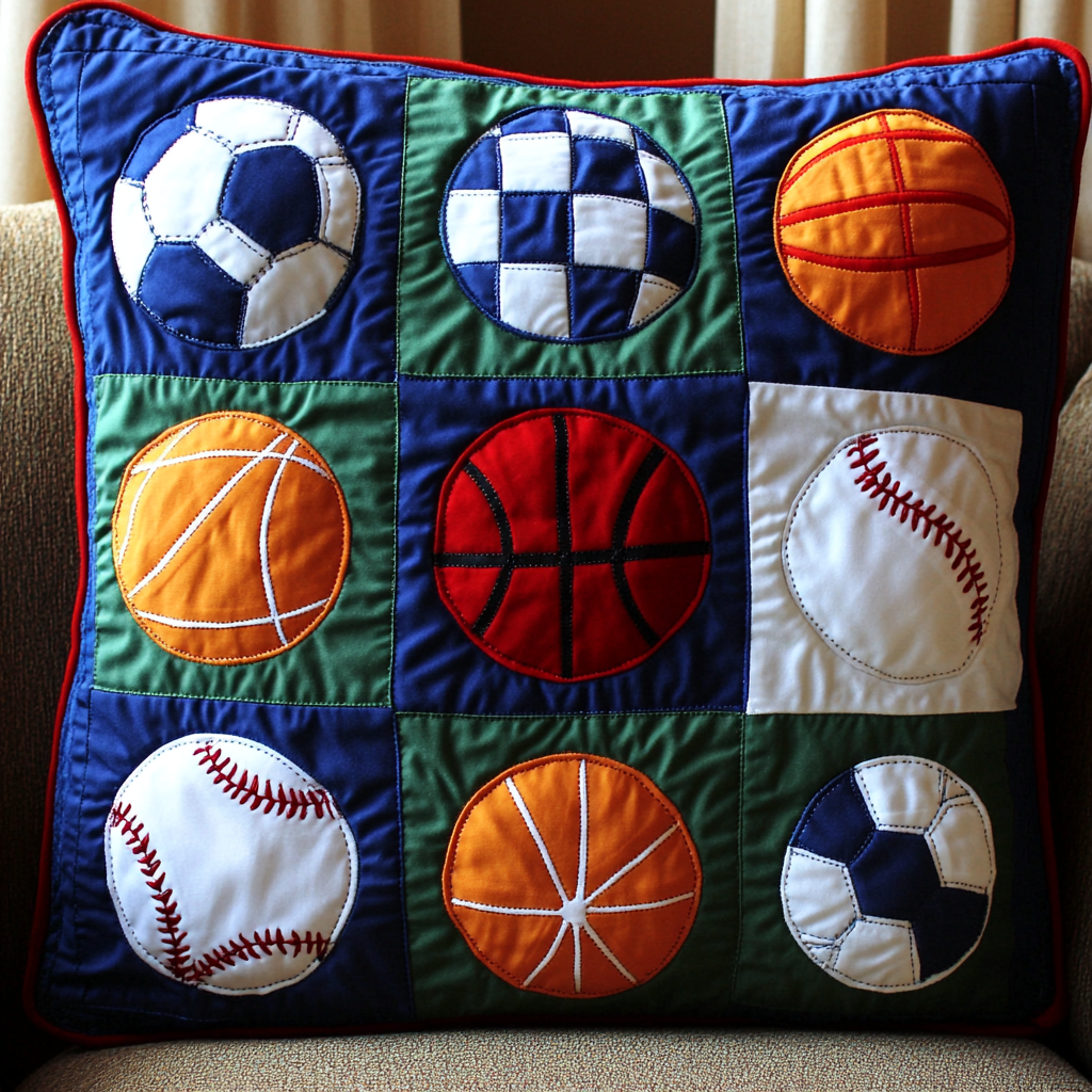Sport Balls DAI040225324 Quilted Pillow Case
