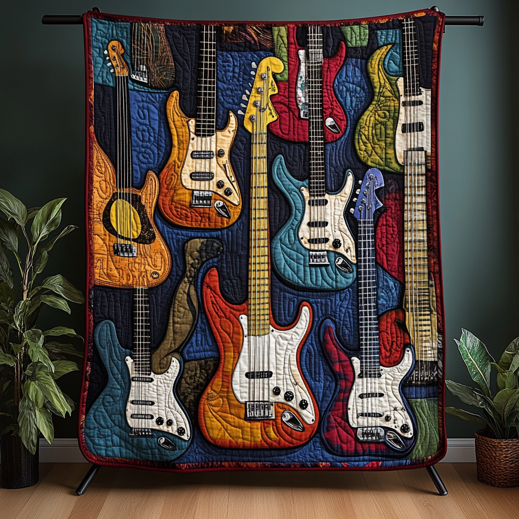 Guitar TAI121024090 Quilt Blanket