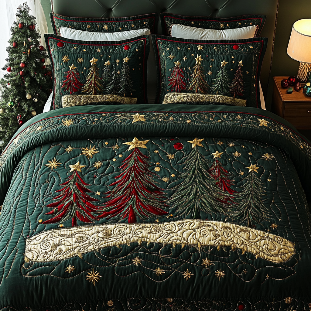 Christmas Tree TAI141124102 Quilt Bedding Set