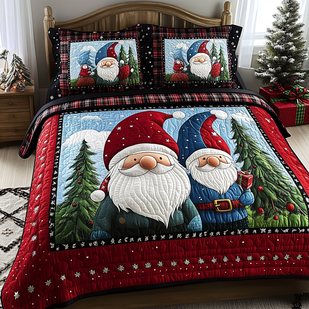 Christmas Gnome TAI181024165 Quilt Bedding Set