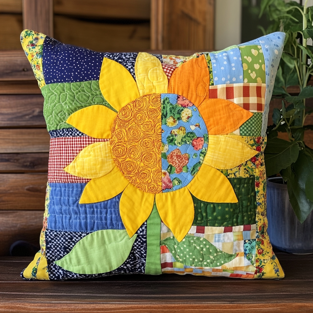 Sunflower TAI130824205 Quilted Pillow Case