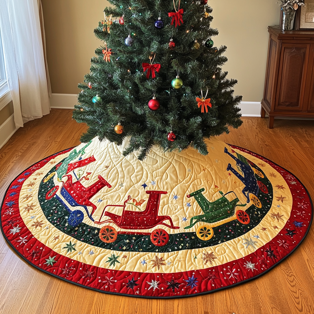 Christmas Sleigh DAI090924065 Quilted Tree Skirt