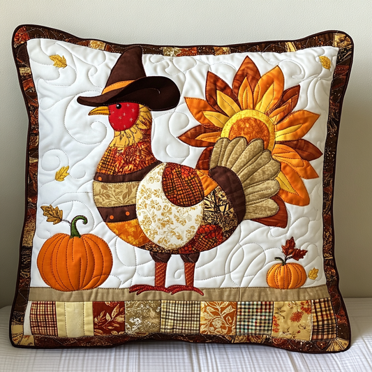 Autumn Turkey TAI181024418 Quilted Pillow Case