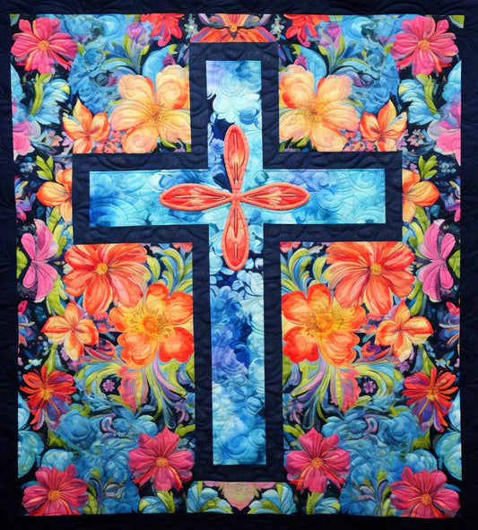 Flower Cross BL91123101 Quilt Blanket