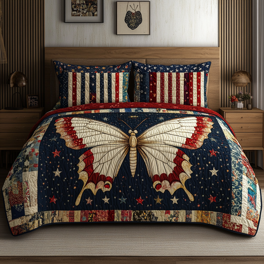 Patriotic Butterfly DAI040924066 Quilt Bedding Set