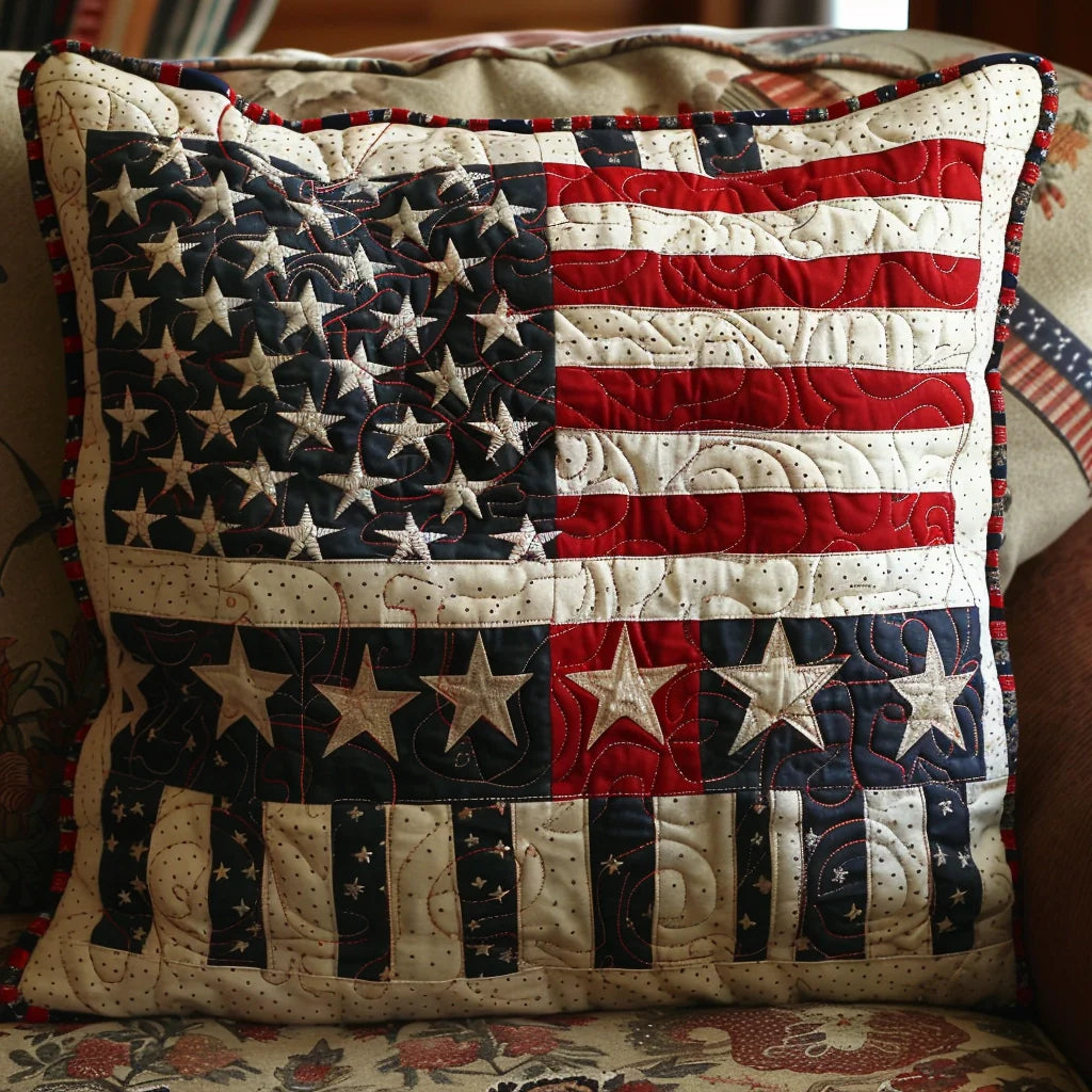 Patriotic Star TAI240424207 Quilted Pillow Case