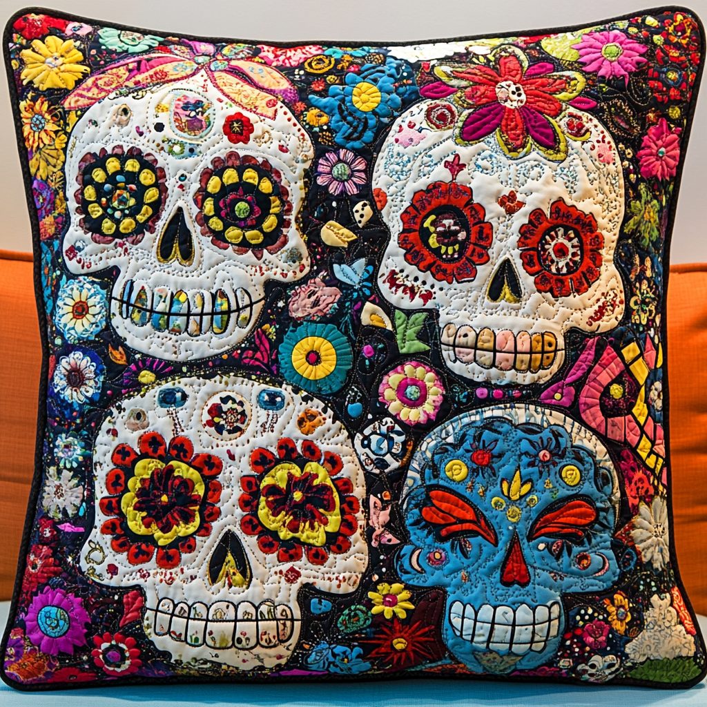 Sugar Skull TAI181024456 Quilted Pillow Case