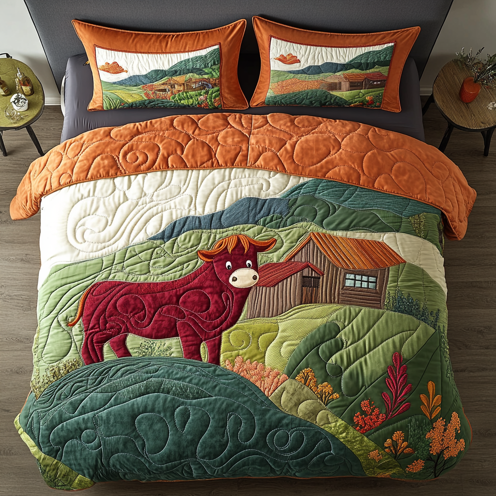 Cow On The Farm DAI150125242 Quilt Bedding Set