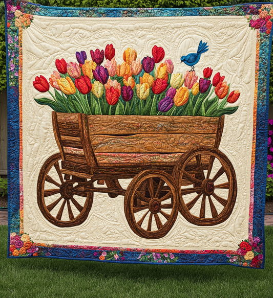 Tulip Wagon DAI110225033 Quilt Blanket