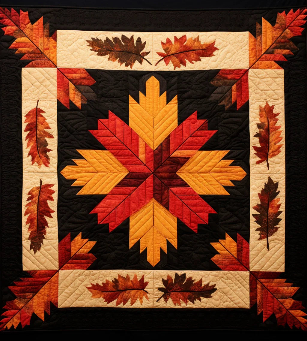 Log Cabin Autumn Leaves BL91123114 Quilt Blanket