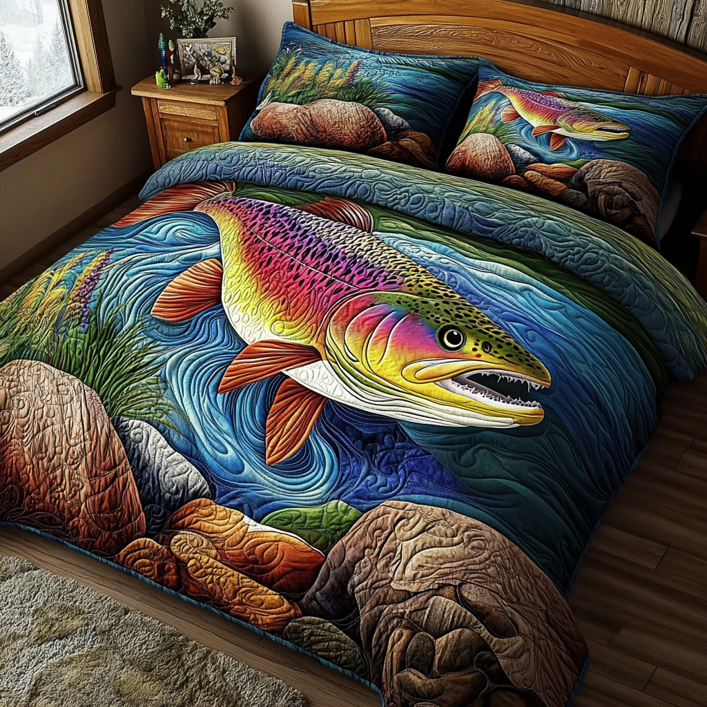 Trout Fish DAI150125185 Quilt Bedding Set